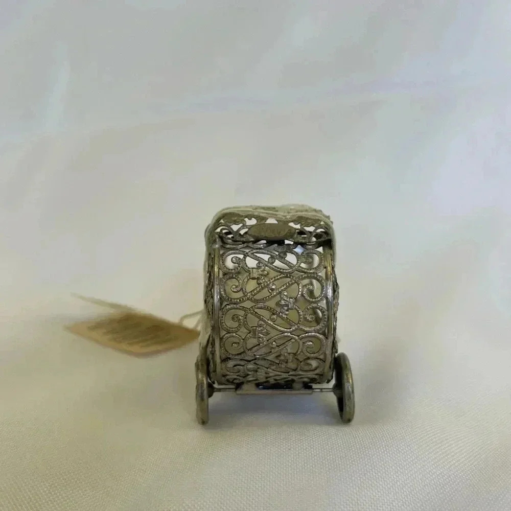 Vintage Italian 24Kt Sterling Silver Tiny Carriage by BUBA - Picture 5 of 6
